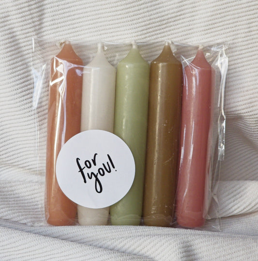 Giftset Rustik Lys Dinerkaarsen – 5 stuks