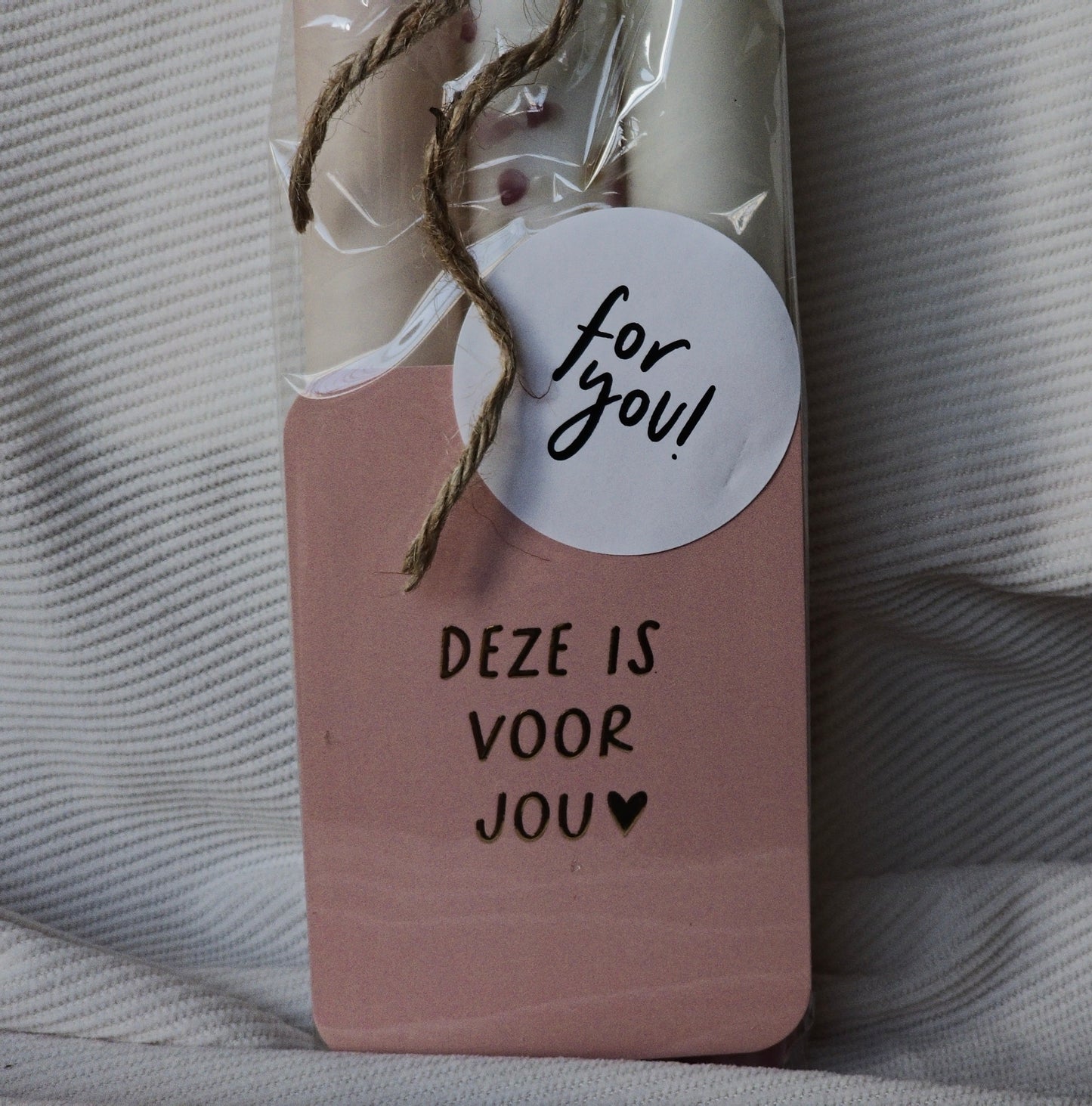 Giftset Dinerkaarsen met Kaartje