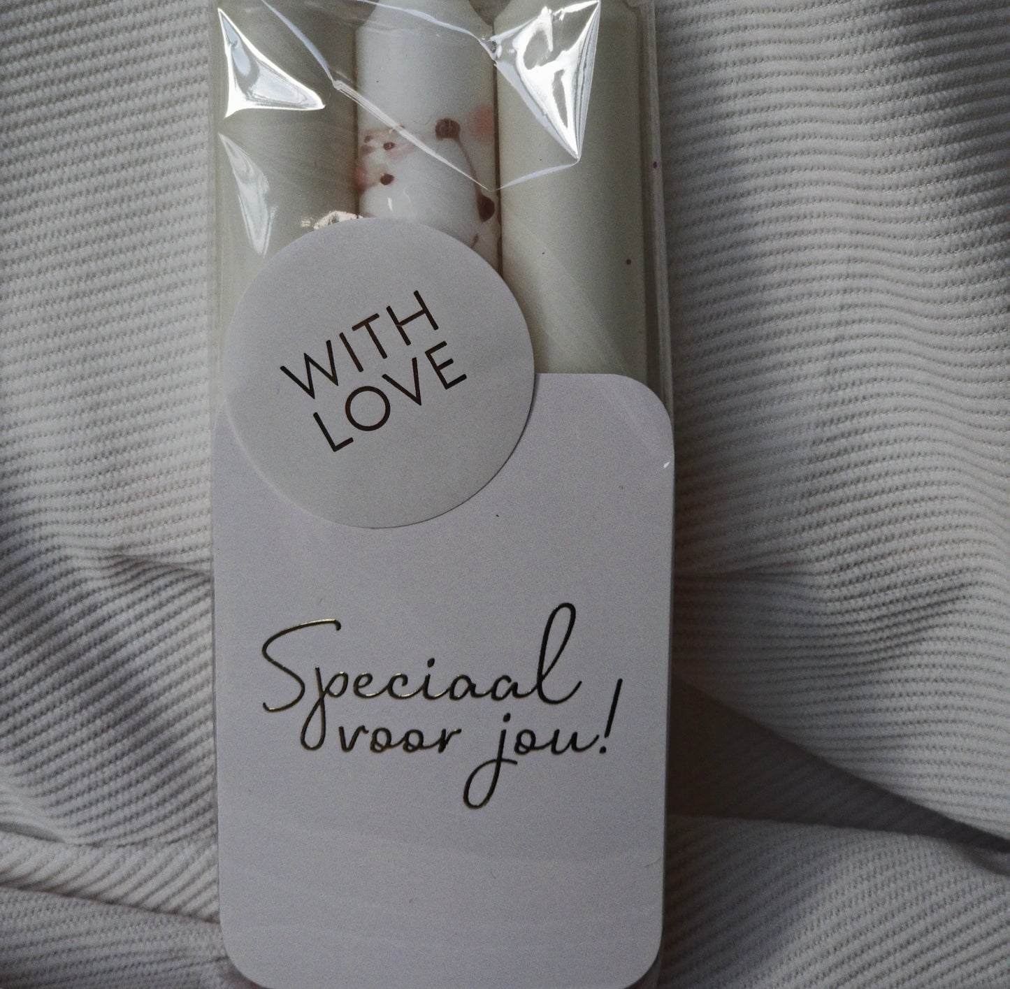Giftset Dinerkaarsen met Kaartje