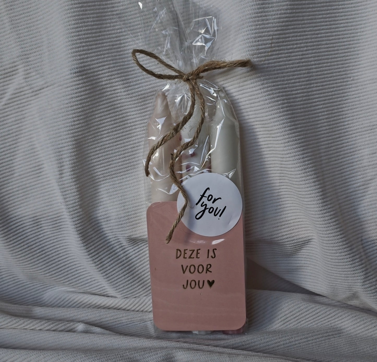 Giftset Dinerkaarsen met Kaartje