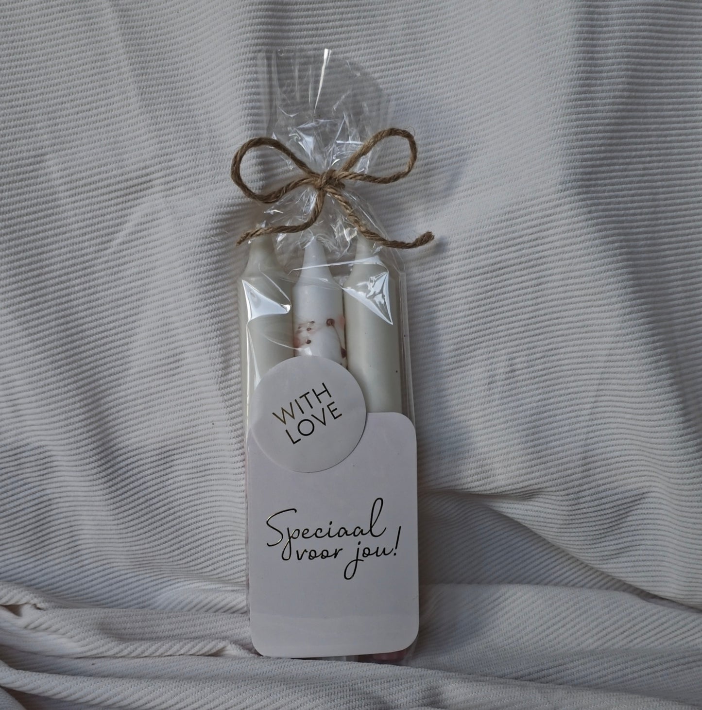 Giftset Dinerkaarsen met Kaartje