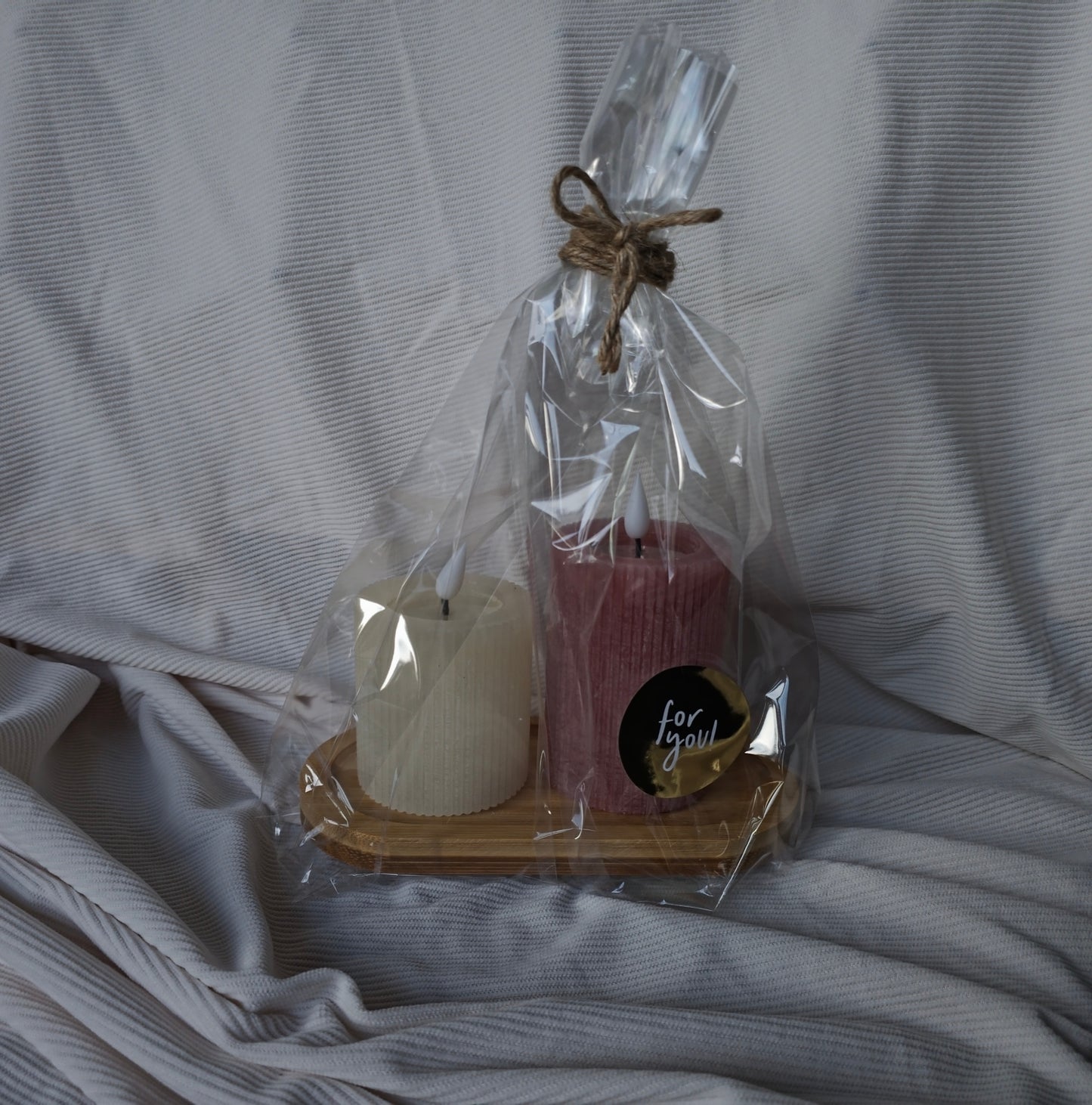 Giftset LED Stompkaarsen met Bordje