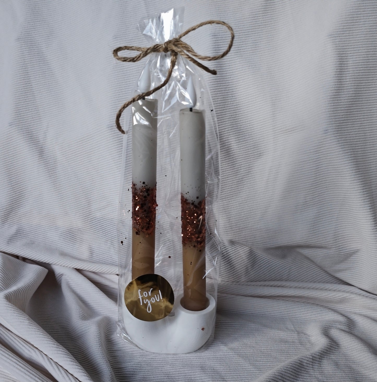 Giftset LED Dinerkaarsen met 3D Standaard