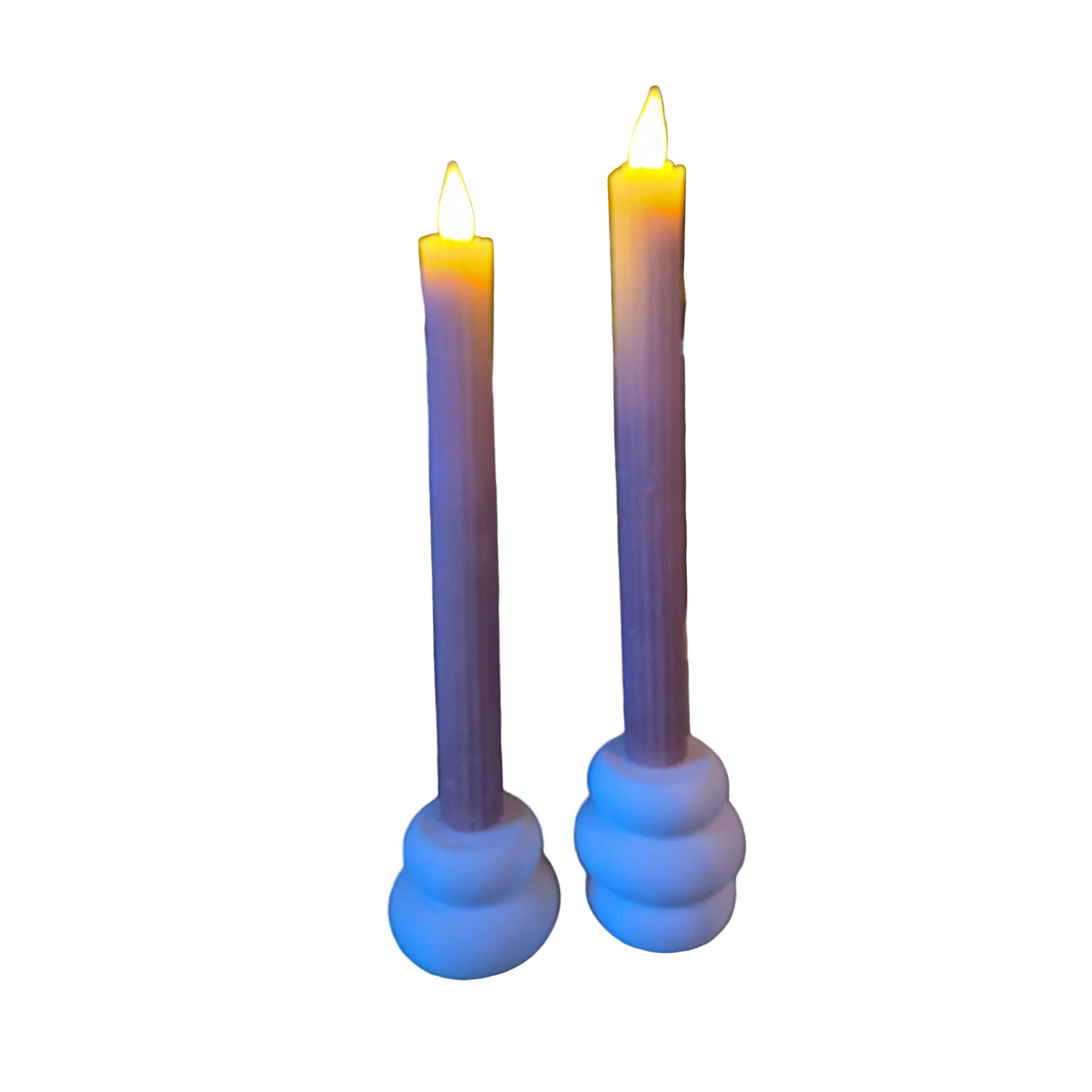 set van 2 | Rib LED dinerkaars mauve